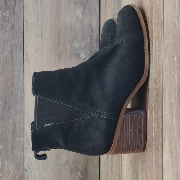 Toms Women Esme Suede Ankle Block Heels shoes booties sz 8.5 - Picture 3 of 16